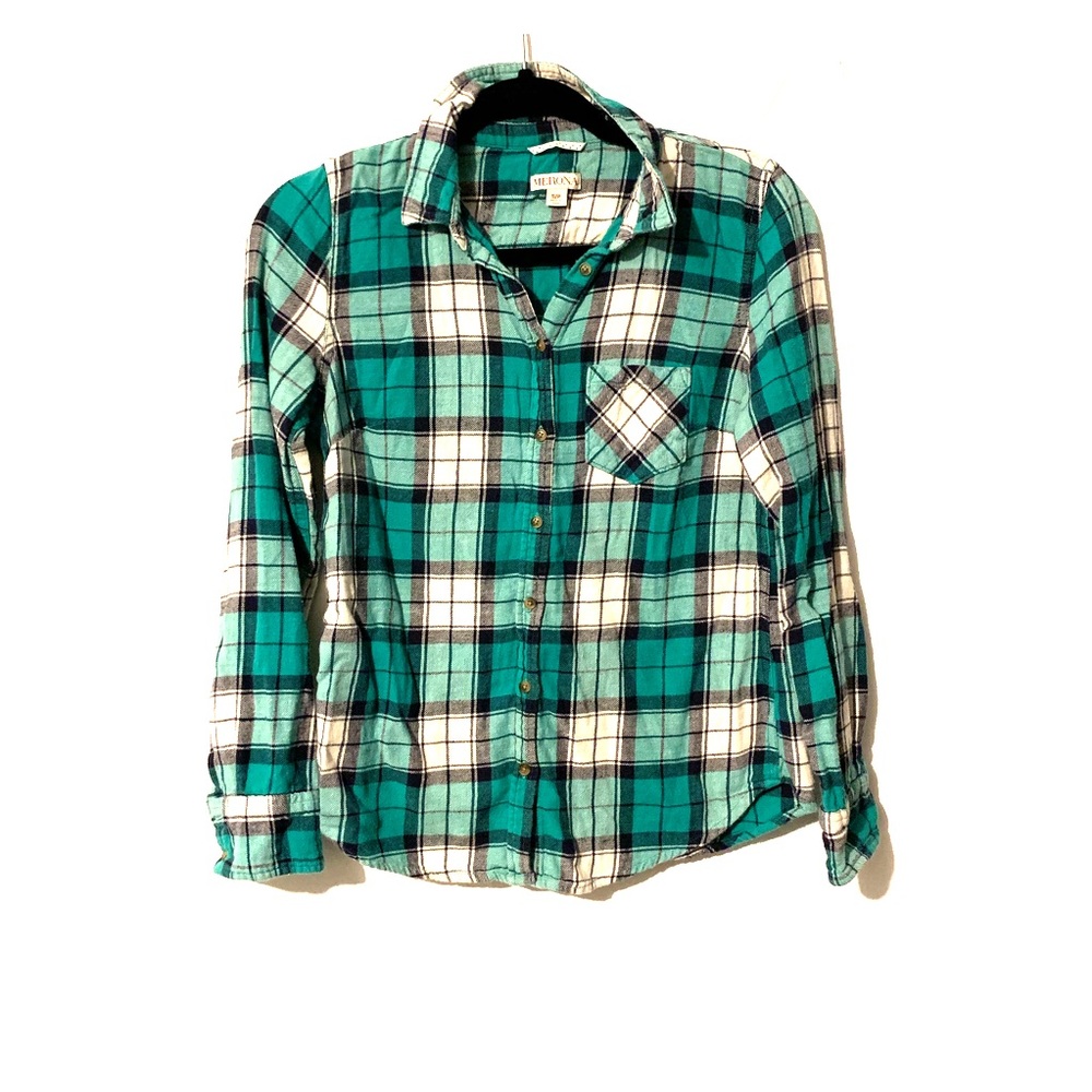 Merona teal flannel